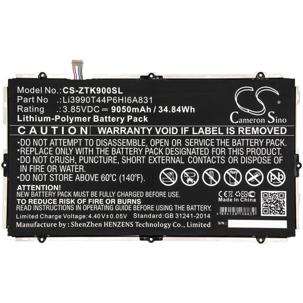 Compatible battery replacement for ZTE LI3990T44P6HI6A831