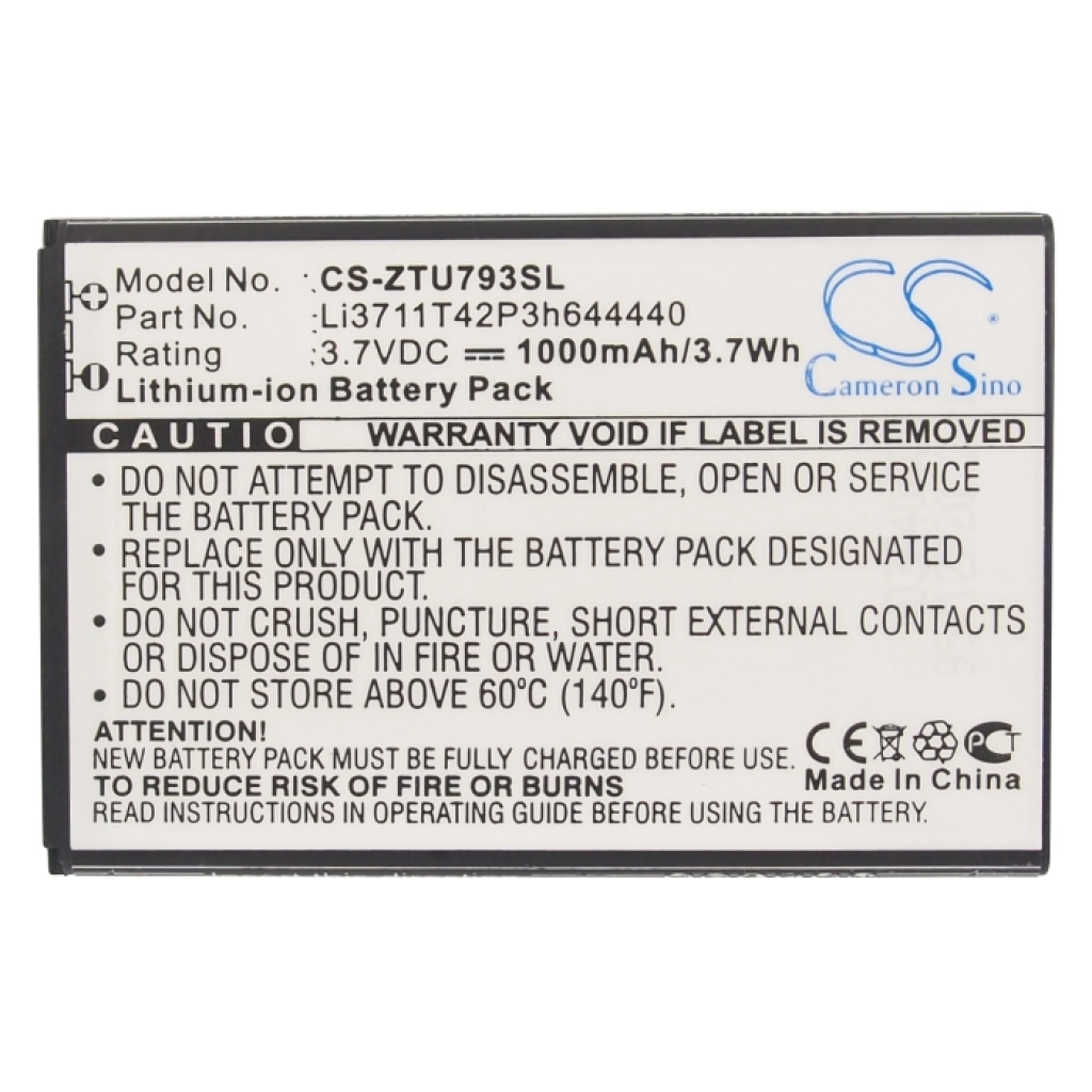 Batterier Ersätter Li3711T42P3h644440