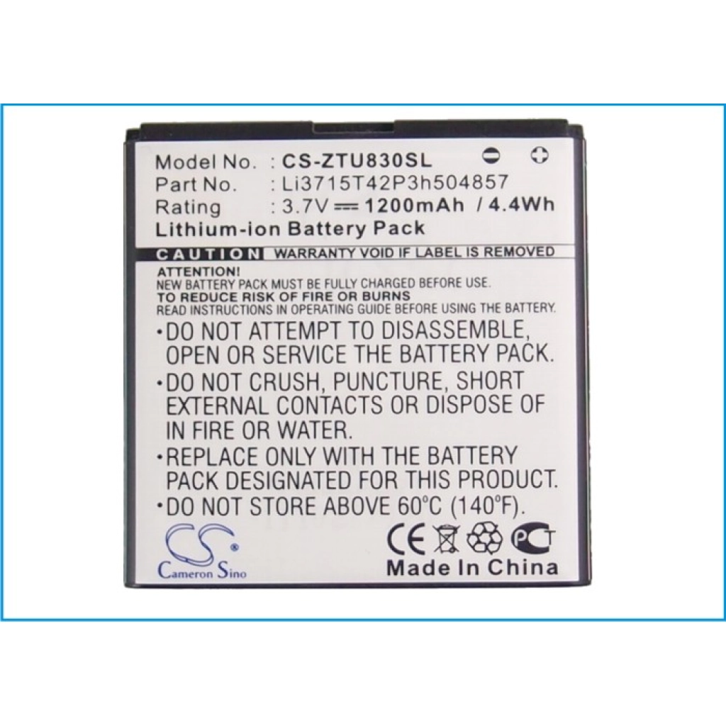 Batterier till mobiltelefoner ZTE V882
