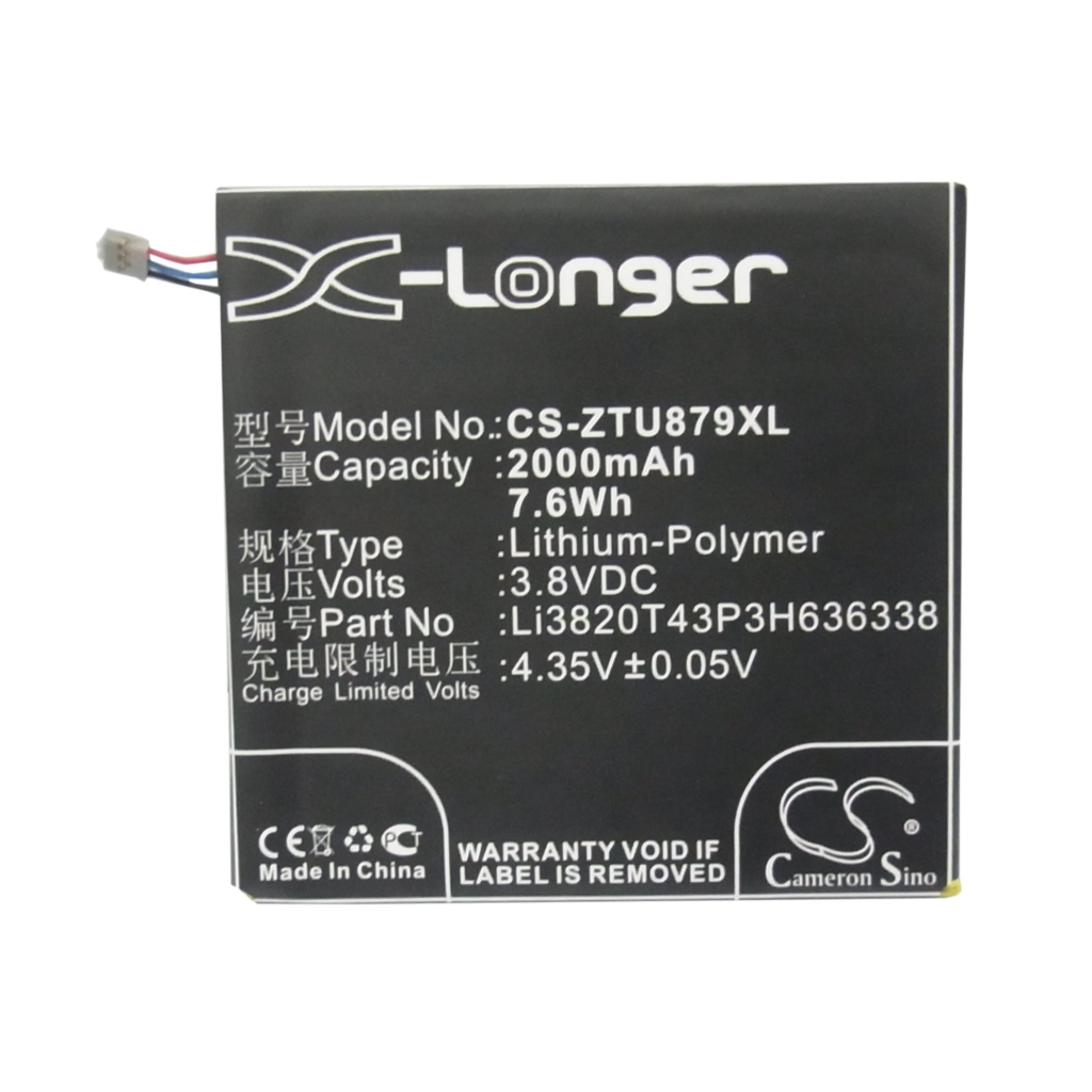 Batterier till mobiltelefoner ZTE CS-ZTU879XL