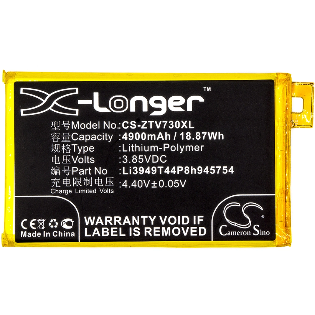 Compatible battery replacement for ZTE LI3949T44P8H945754