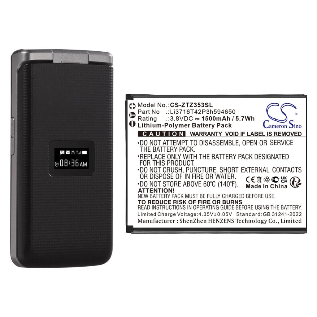 Batterier till mobiltelefoner ZTE CS-ZTZ353SL