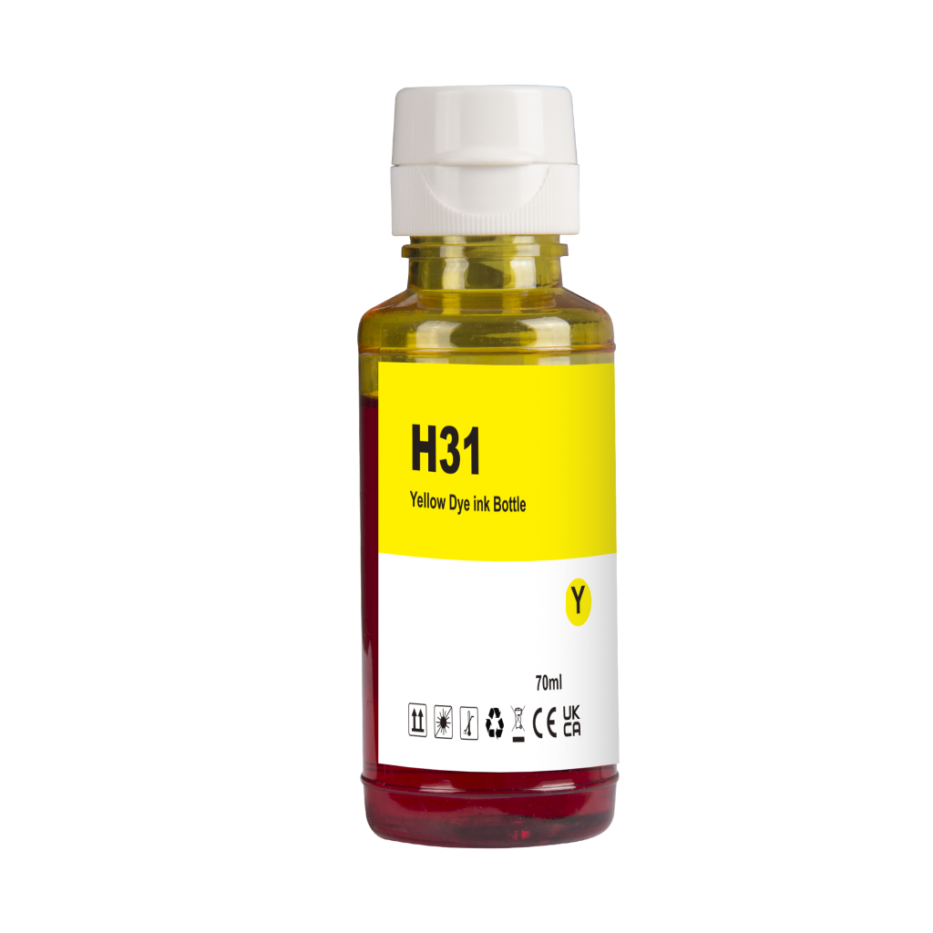 Compatible with HP 31 Y / 70ml Ink Yellow (Printing ink)